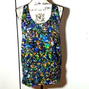 YAS- Women's Multi-Color vibrant Artsy Mirror bright Dressy tank top Mod Sz. M